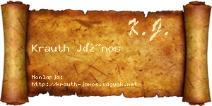 Krauth János névjegykártya