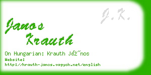 janos krauth business card